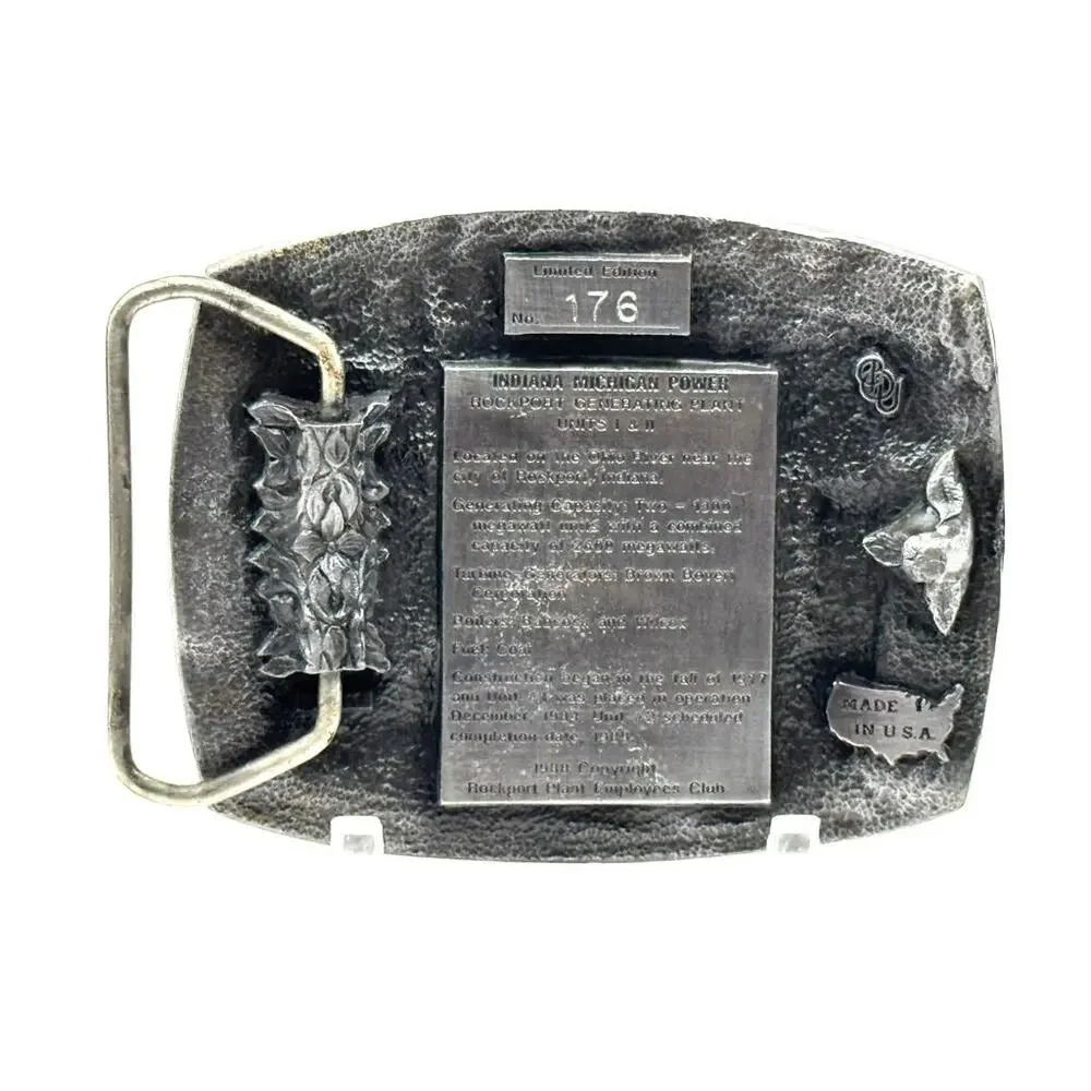 Indiana Michigan Power Rockport Plant Limited Edition No 176 Belt Buckle